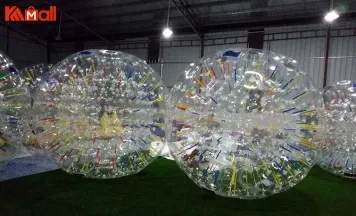 exciting zorb ball with persons inside